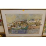 Arthur Giradelli (1911-2009) - Milford Haven harbour, watercolour, 37 x 55cm; and one other by the