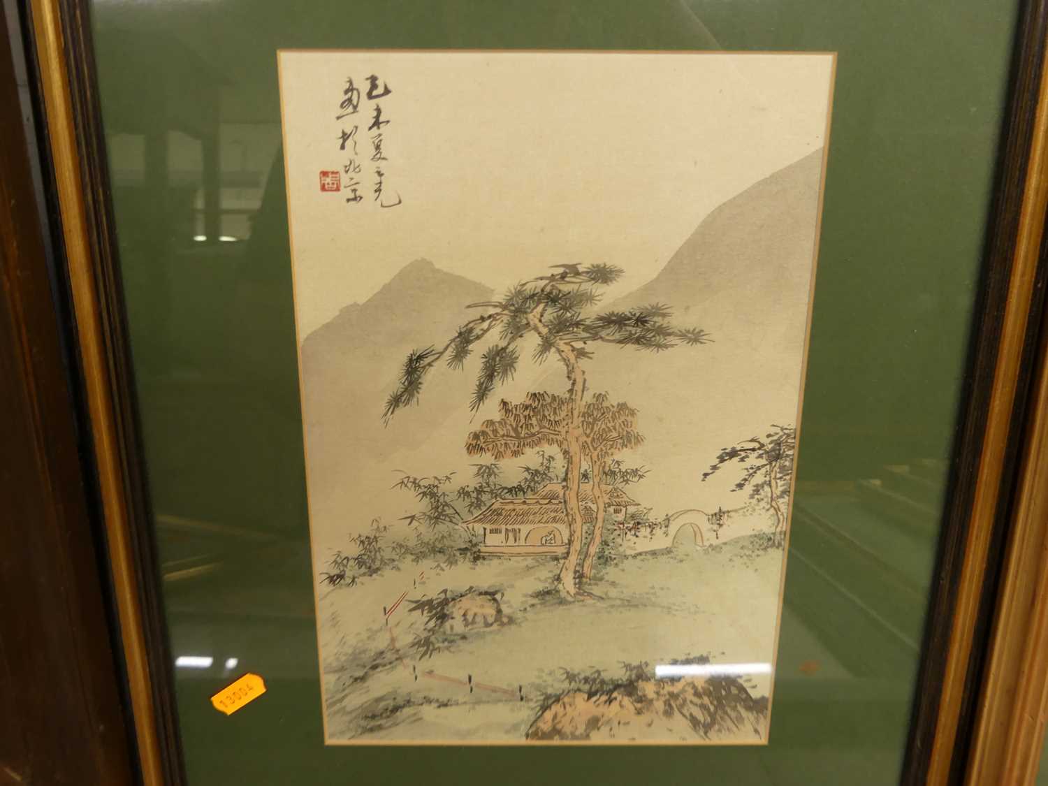 A matched set of four Chinese landscape watercolours on silk, each with studio seal, mid-20th - Image 2 of 4