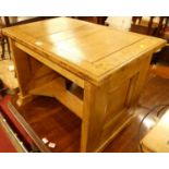 A joined light oak low rectangular occasional table, width 70.5cm