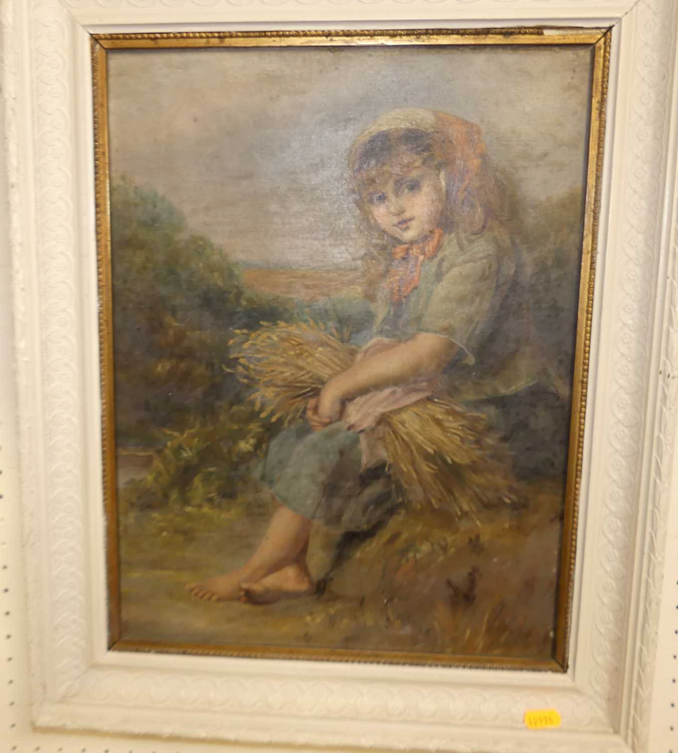 English school - Pair; Water-girl and Hay-girl, oil on canvas, signed with monogram IHP and dated - Image 2 of 4