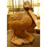 A contemporary cast iron garden figure of a standing duck, length 32cm