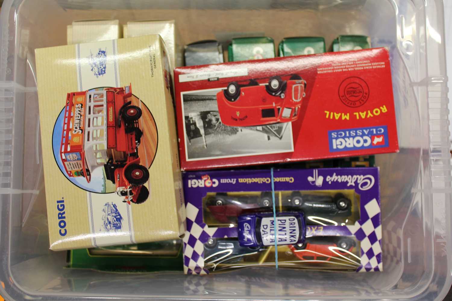 Four boxes containing a large collection of mixed commercial and racing related diecast vehicles, to - Image 5 of 5