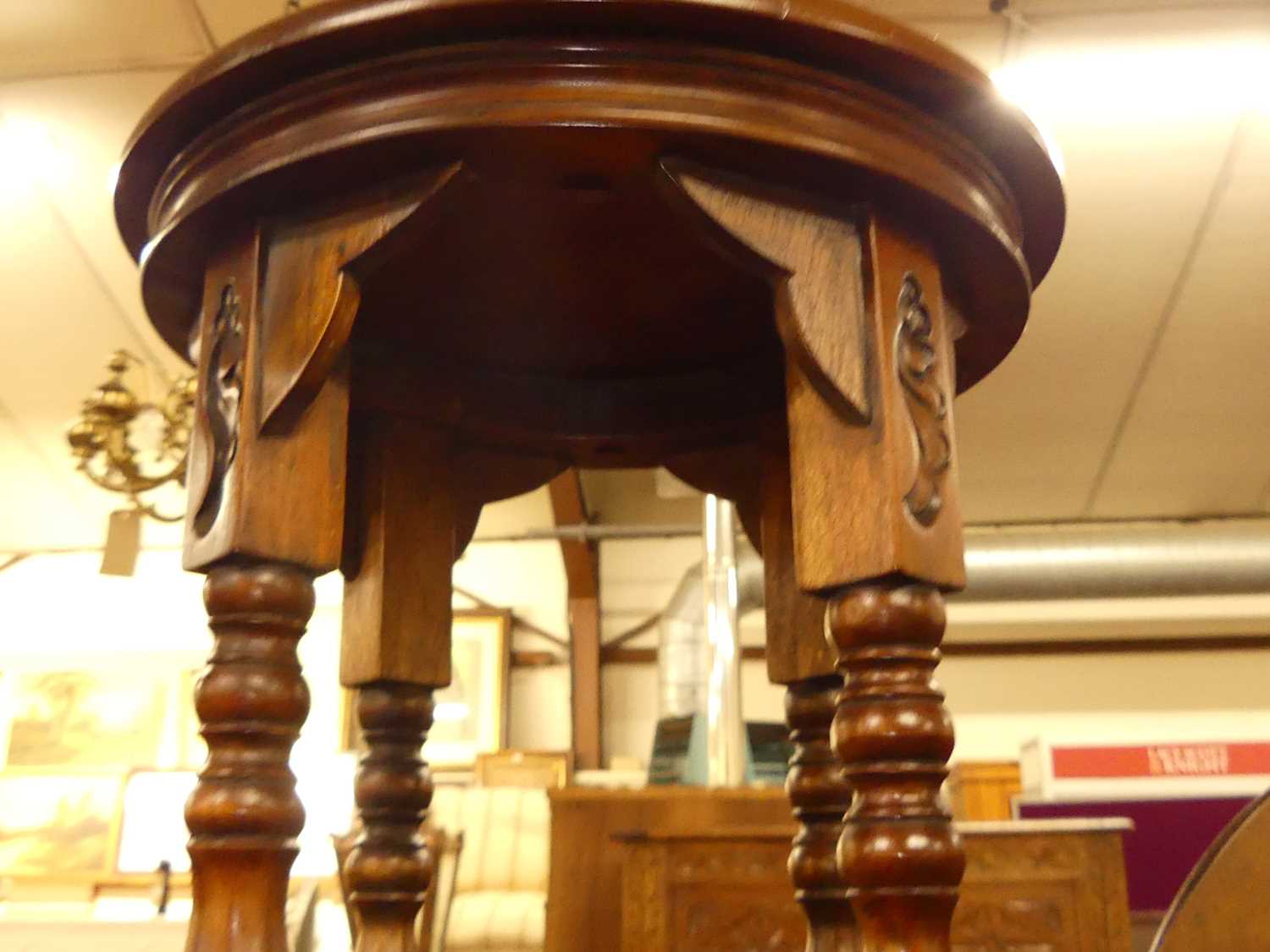 An early 19th century mahogany bow front two-tier corner washstand, together with a contemporary - Image 4 of 5