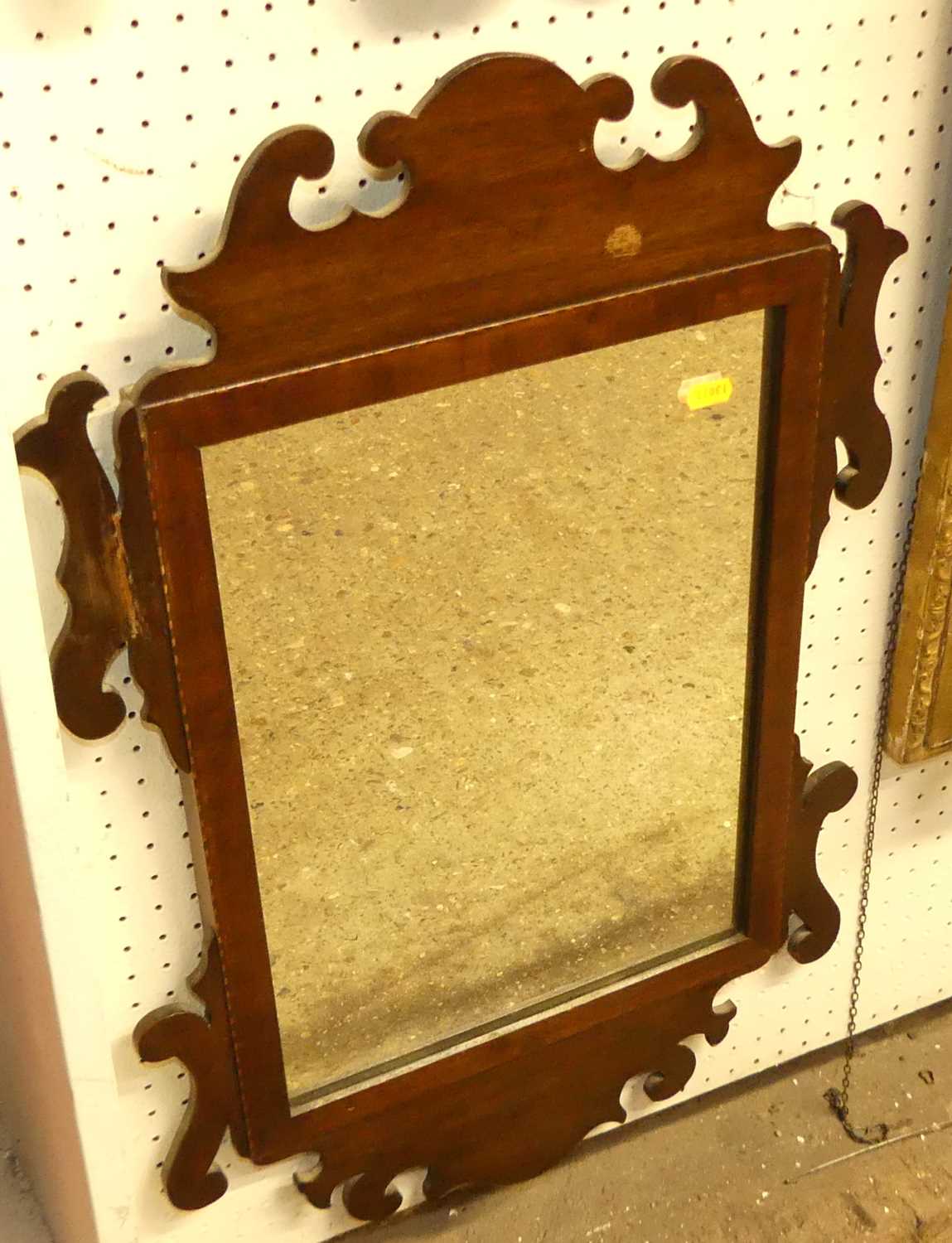 Three various circa 1900 mahogany fret-cut wall mirrors, each in the Chippendale style Each with - Image 6 of 7