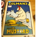 An enamel on metal wall mounted advertising sign titled Colman's Mustard, 34 x 24cm