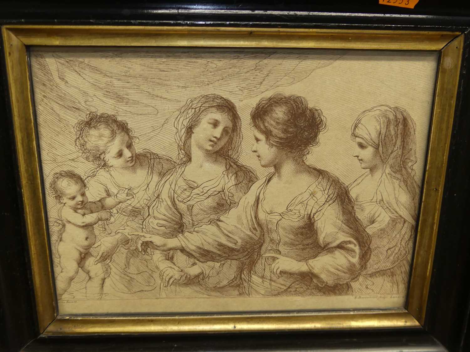 After Raphael - Madonna della Sedia, oil on panel, 23 x 18cm; together with a Bartolozzi etching ( - Image 4 of 4