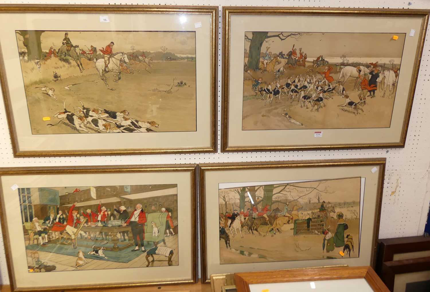 Cecil Aldin (1870-1935) - a set of four sporting prints, 36 x 60cm