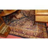 Two Persian style machine woven Tabriz rugs, each of good size, the blue ground example 365 x 275cm,