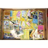 A tray containing a quantity of Pokemon trading cards
