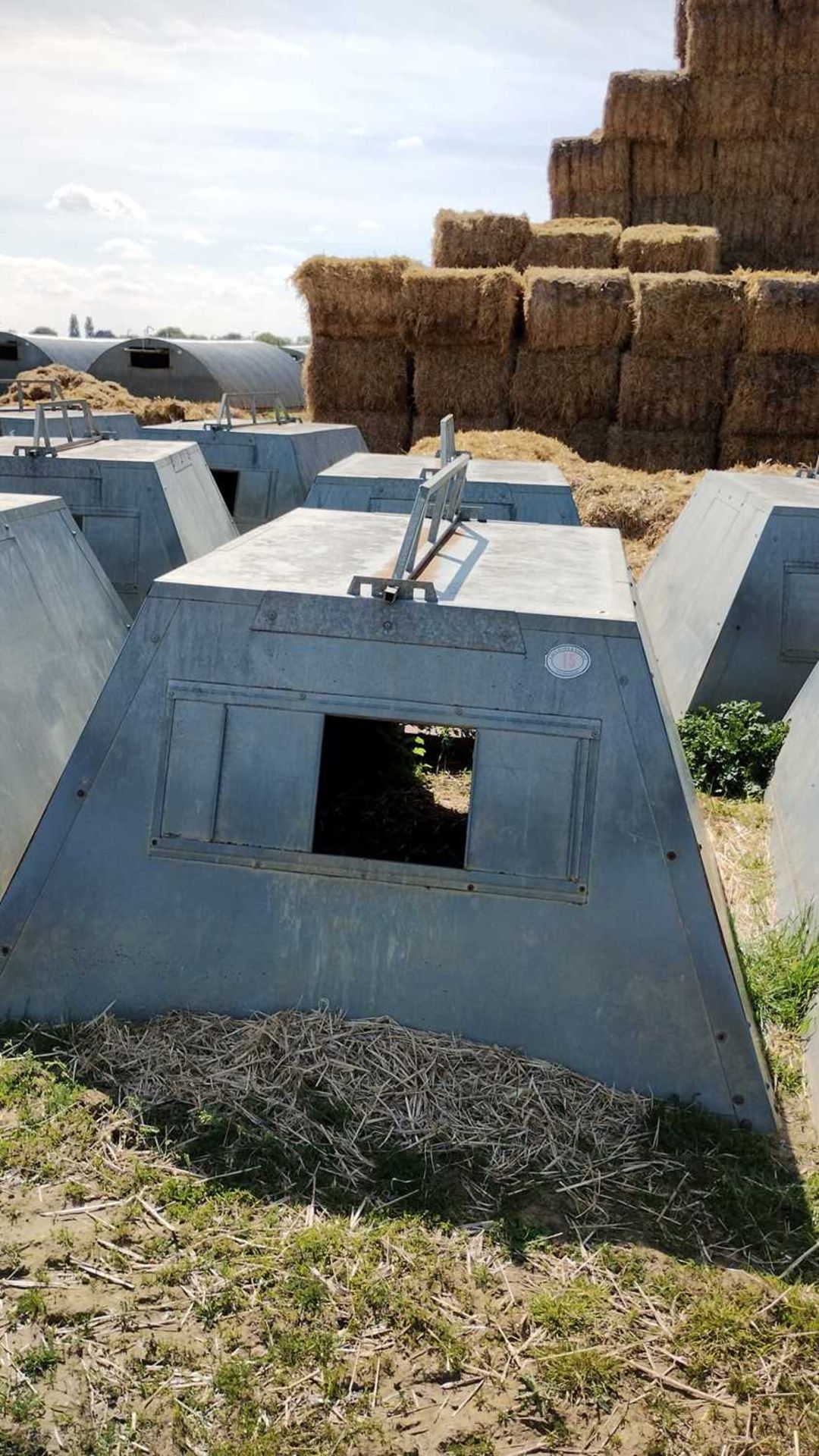 2 x John Booth insulated galvanised kennel farrowing huts