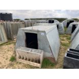 3 x John Booth insulated galvanised kennel farrowing huts with galvanised feeder