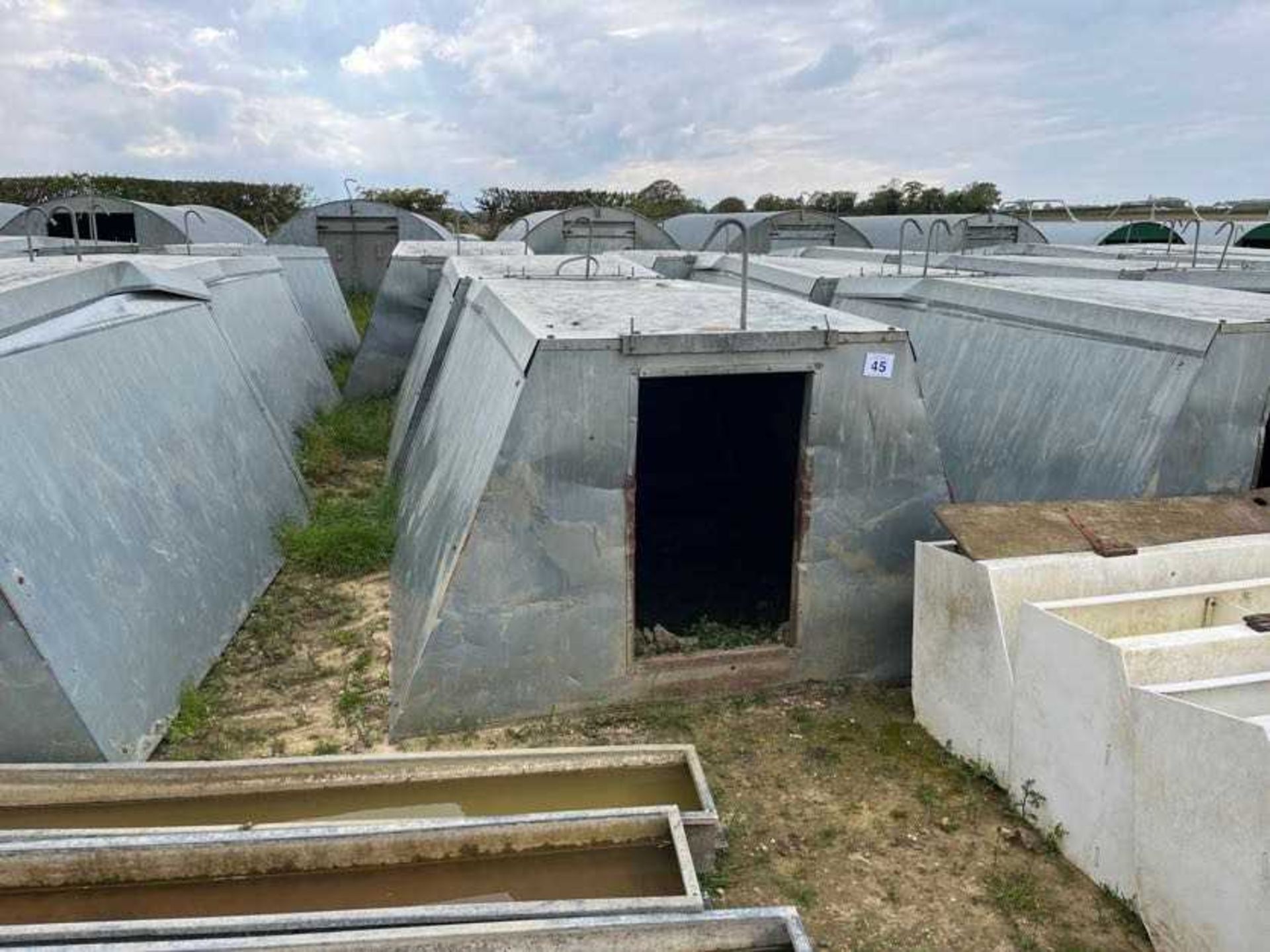 3 x John Booth insulated galvanised kennel farrowing huts