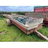 Flatbed Trailer with fencing equipment and drinkers