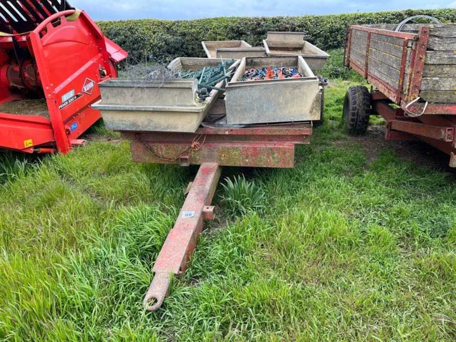 Flatbed Trailer with fencing equipment and drinkers - Image 3 of 5