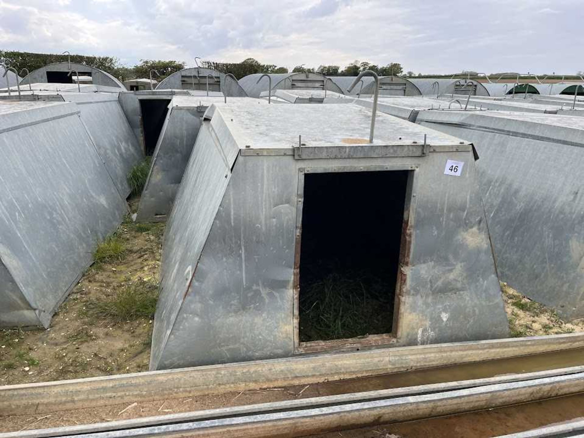 3 x John Booth insulated galvanised kennel farrowing huts