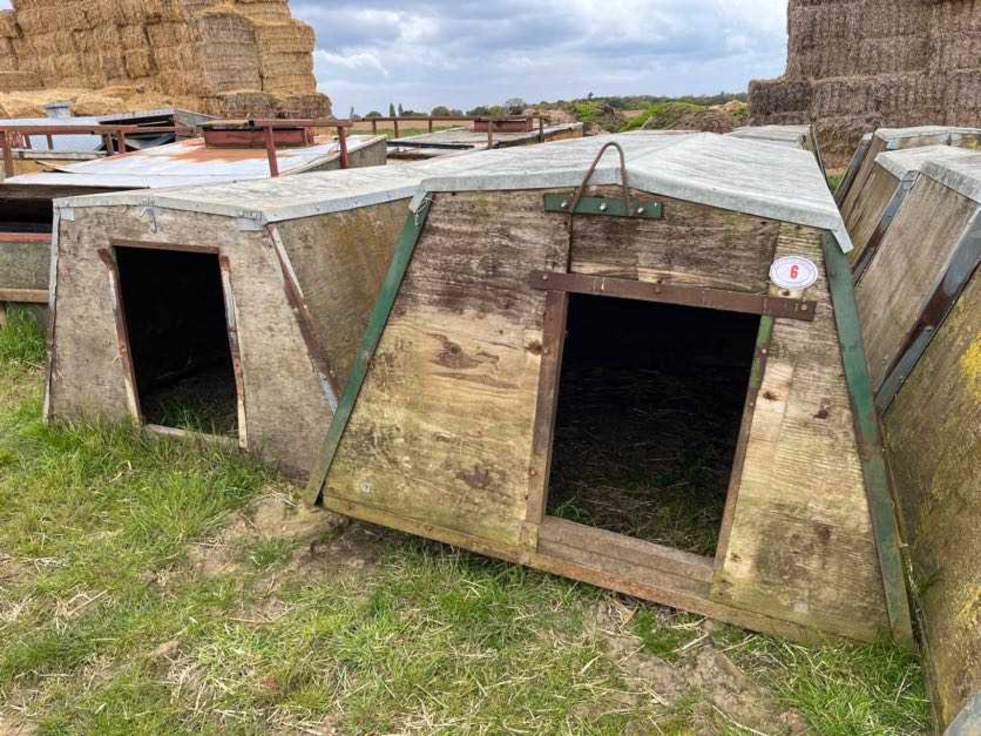 12 x John Booth Wooden Kennel Farrowing Huts