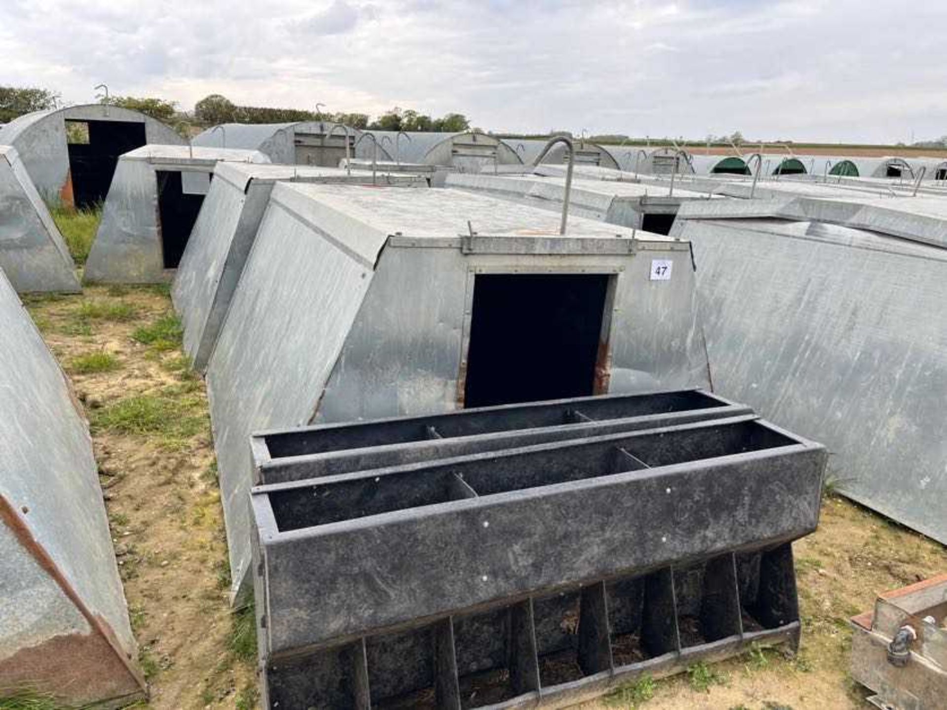 3 x John Booth insulated galvanised kennel farrowing huts