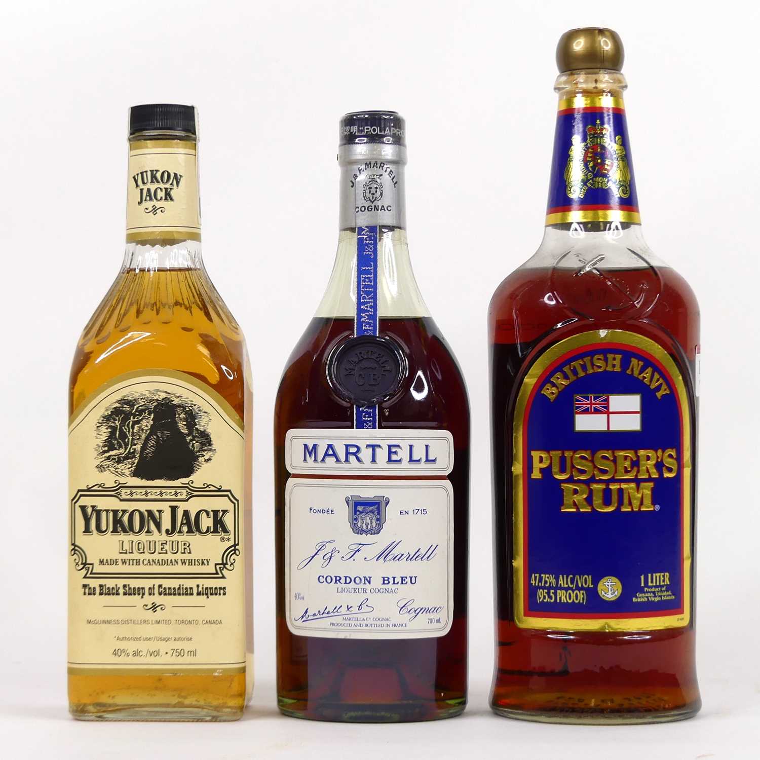 British Navy Pusser's Rum, 100cl, 47.75°, one bottle, Martell Cordon ...