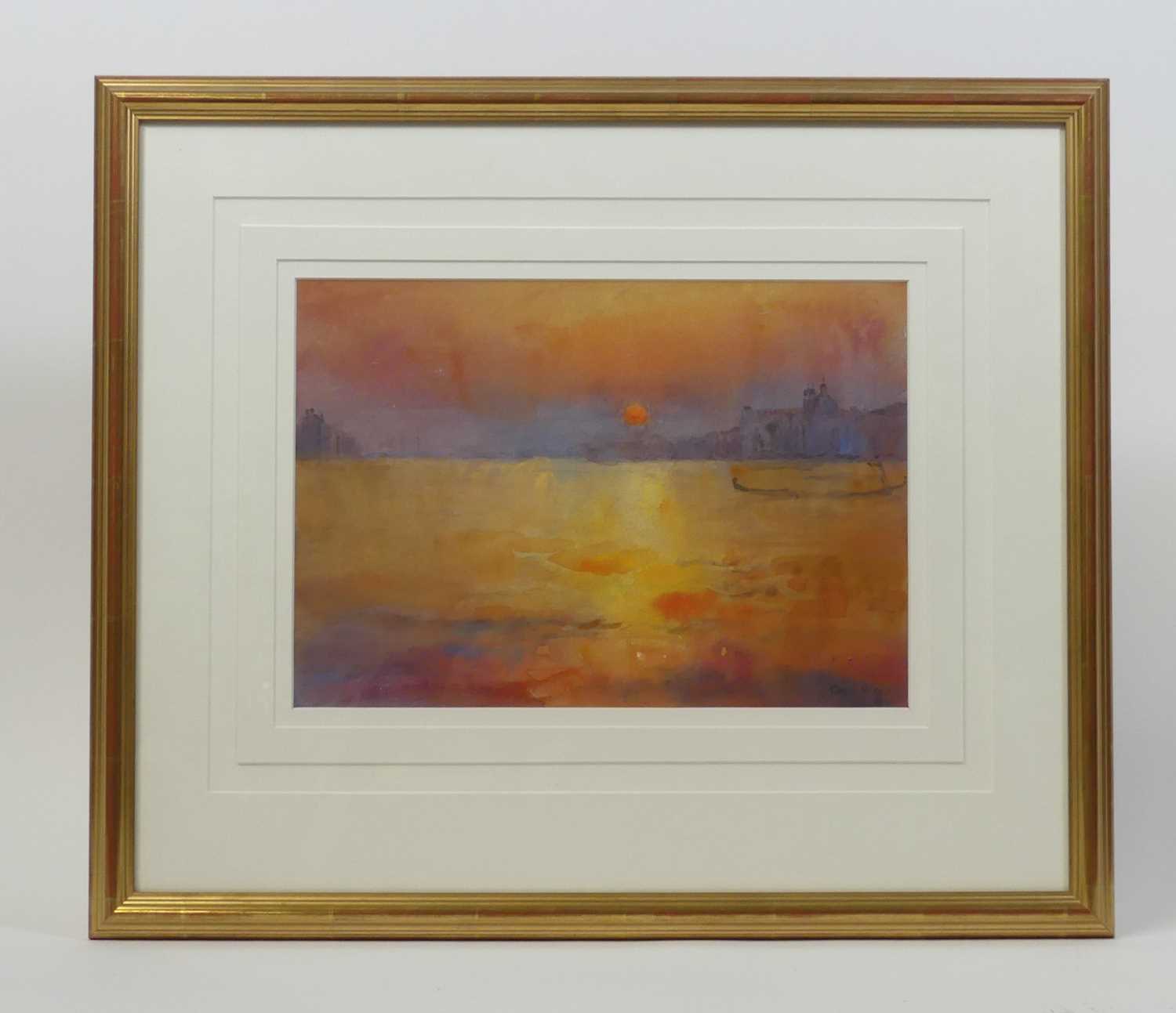 Cecil Rice (b.1961) - Sunset over Zitelle, watercolour on paper, signed lower right, 23 x 33.5cm - Image 2 of 4