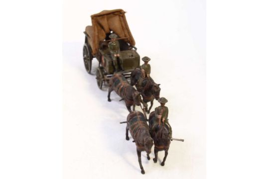 Britains British Royal Army medical corps, comprising four horse-drawn military ambulance with two - Image 3 of 4