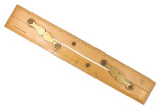 A British military "Captain Field's Improved" parallel ruler, 46 cm long