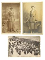 Two Great War photographic portrait postcards of Women's Royal Naval Service personnel serving