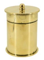 A Great War trench art brass shell-case tobacco jar, 1917 dated, 9 x 12 cm