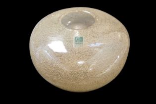 An American bubble-included compressed oviform glass vase by Chive, 15 x 8 cm