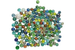 A quantity of glass marbles