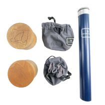 Various Hardy merchandise, including two reel bags, an aluminium tube, etc, tube 4 cm internal