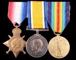 A 1914-15 Star, British War and Victory Medals to 200308 Pte/Sjt G E Simpson, King's Own Royal