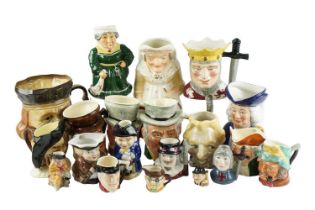 A large quantity of mid-to-late 20th Century character jugs, including Mrs Bumble, Margaret