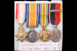 An Honourable Artillery Company officer's Great War campaign miniature medal group with