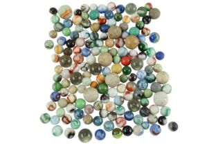A quantity of vintage glass and stone marbles