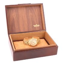 A Rolex 18 ct gold Oyster Perpetual Day-Date wristwatch, having a calibre 3055 Superlative