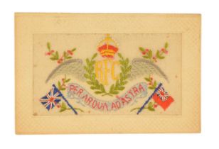 A Great War Royal Flying Corps silk postcard
