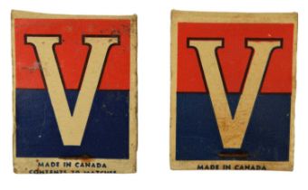 Two Second World War Victory-V match books