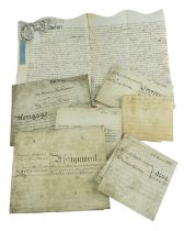 Seven Georgian velum indentures, dated 1716, 1731, two 1784, 1793, 1812 and 1827