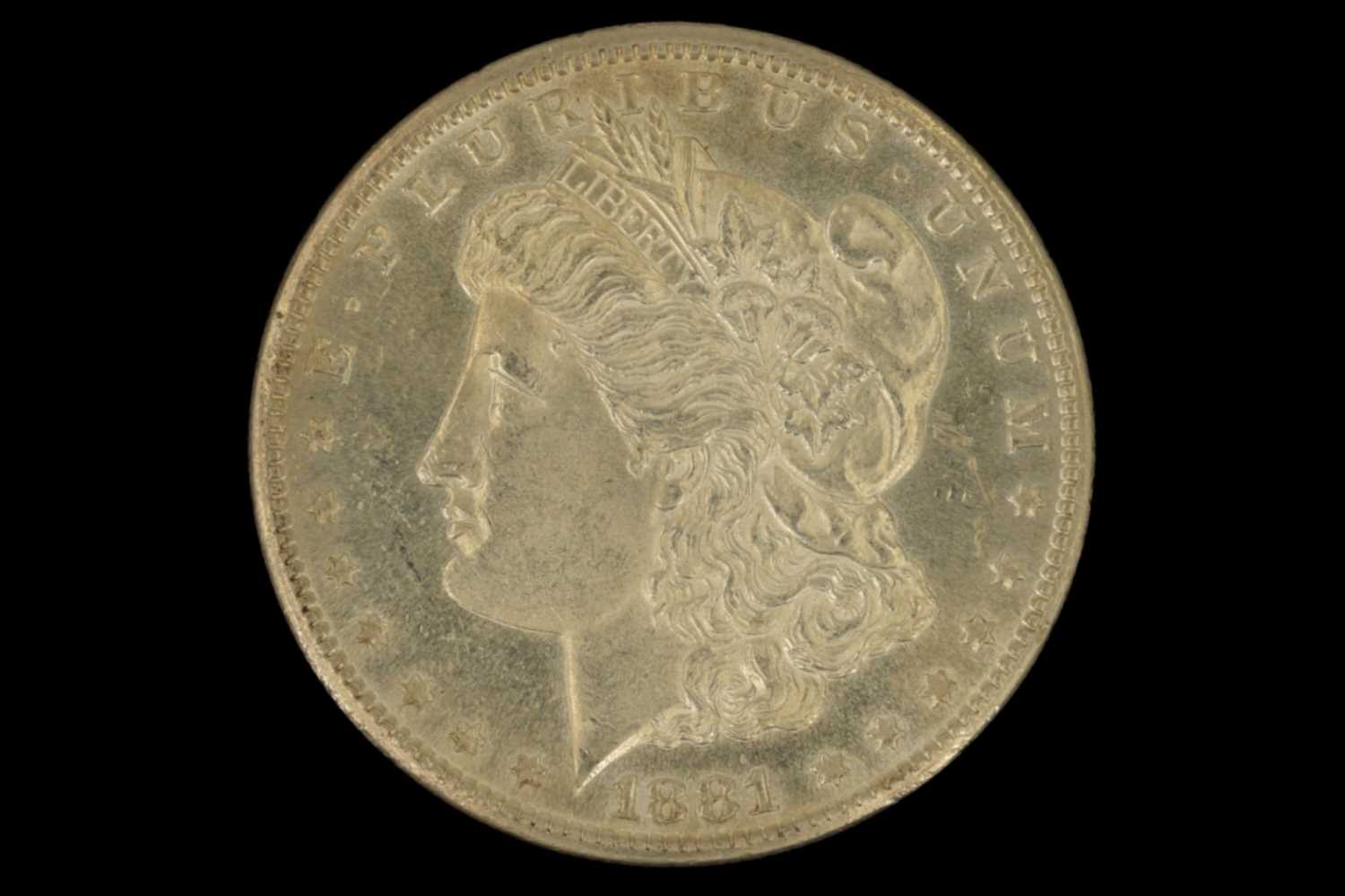 An 1881 silver US "Morgan Dollar" one dollar coin, San Fransico mint mark - Image 2 of 2