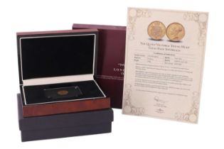 An 1872 gold half-sovereign, cased with certificate