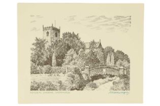 Alfred Wainwright (1907-1991) “Memorial Gardens, Waddington”, a luxuriant study of the gardens