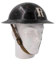 A Second World War Home Front Rescue Mk II steel helmet