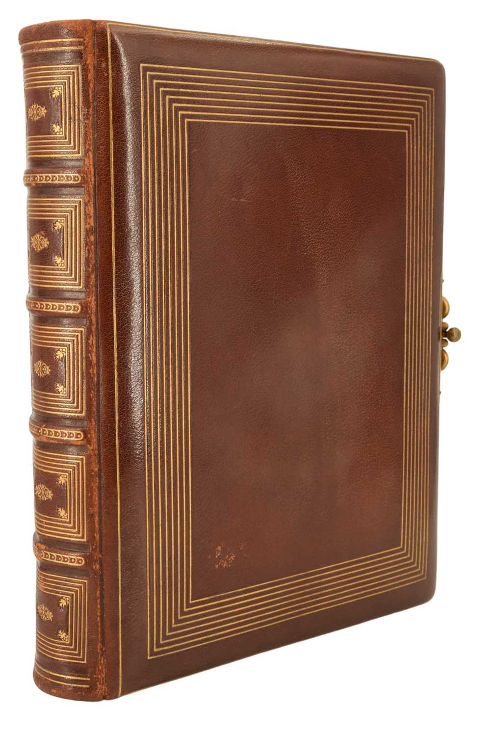 A Victorian hide-bound photograph album, 24 x 30 cm