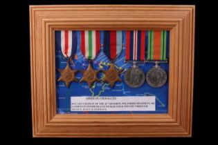 A framed Second World War campaign medal group