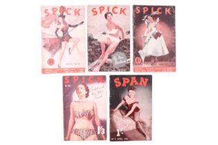 Five issues of the 1950s glamour magazines "Spick" and "Span"