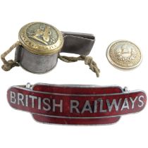 A London and North Western Railway whistle together with a London, Midland & Scottish Railway button