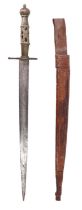 An African brass-hilted dagger, 41 cm