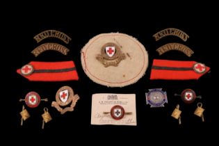 A small collection of British Red Cross and nursing badges and insignia etc