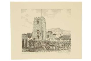 Alfred Wainwright (1907-1991) “Horton-in-Ribblesdale Church”, a dramatic study of the medieval