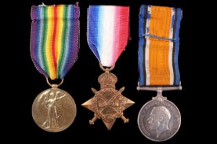 A 1914-15 Star, British War and Victory Medals to 14040 Pte A Waplington, Northumberland Fusiliers